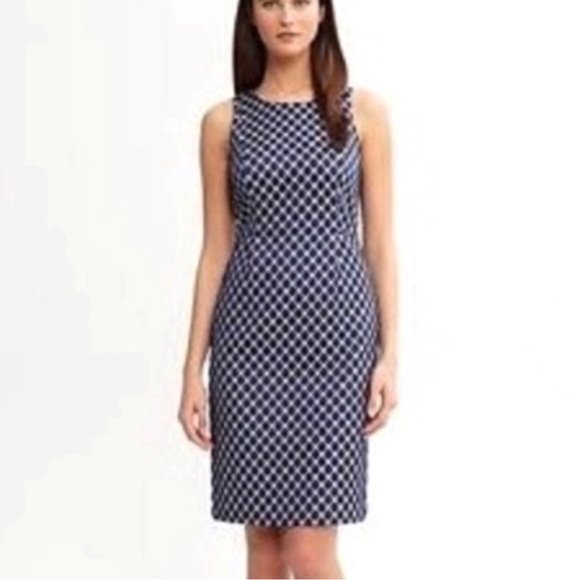 NWT Banana Republic Navy geometric shape sheath dress - Picture 4 of 4